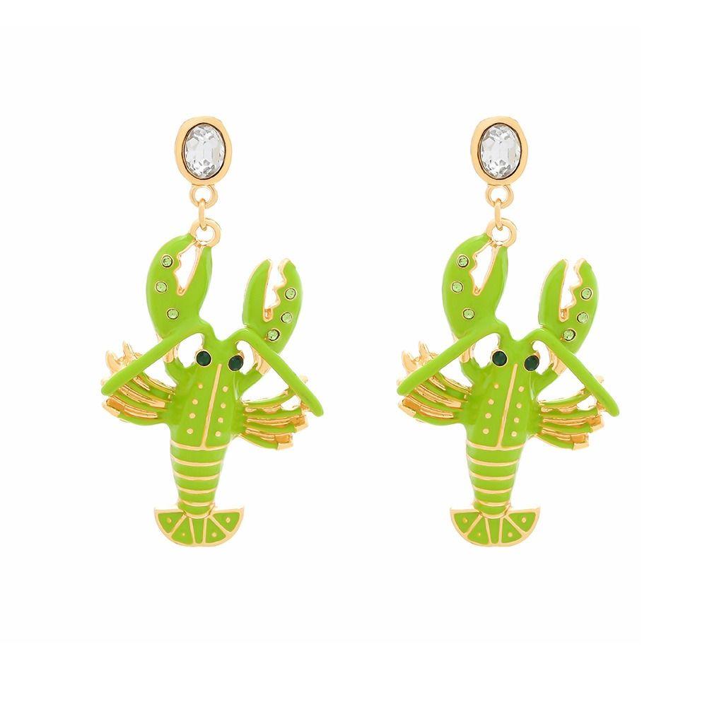 Creative Enamel Stud Earrings Rhinestone Bohemian Dangle Earring Lobster Earrings  Beach