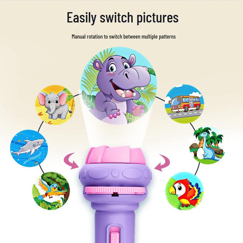 Children's Educational Projection Flashlight - Cartoon Recognition Toy