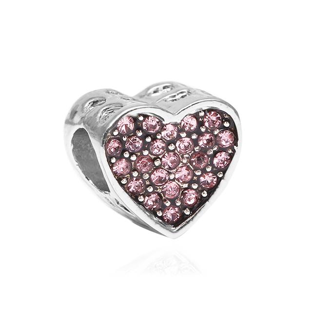 2pcs Colorful Crystal Charm Beads Fit Original Brand Charms Bracelets Necklaces Silver Color Women 'S Bracelet Diy Jewelry Making