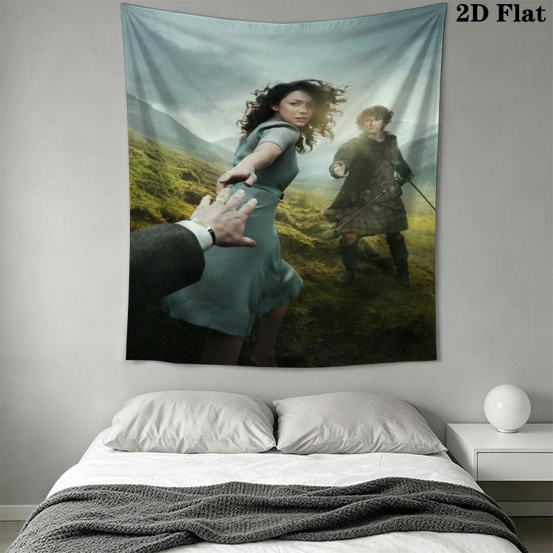 Vibrant Outlander Wall Tapestry Aesthetic Wall Hanging Printed Fabric Blanket Decorative Tapestries for Bedroom Living Room Home Decor