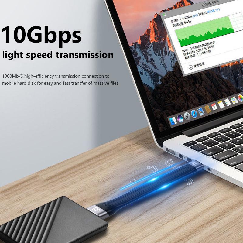 Power Bank Charging Cord USB Male/Female to Type C USB3.1 Cable Short Flexible Charging Cord for Mobile Phone