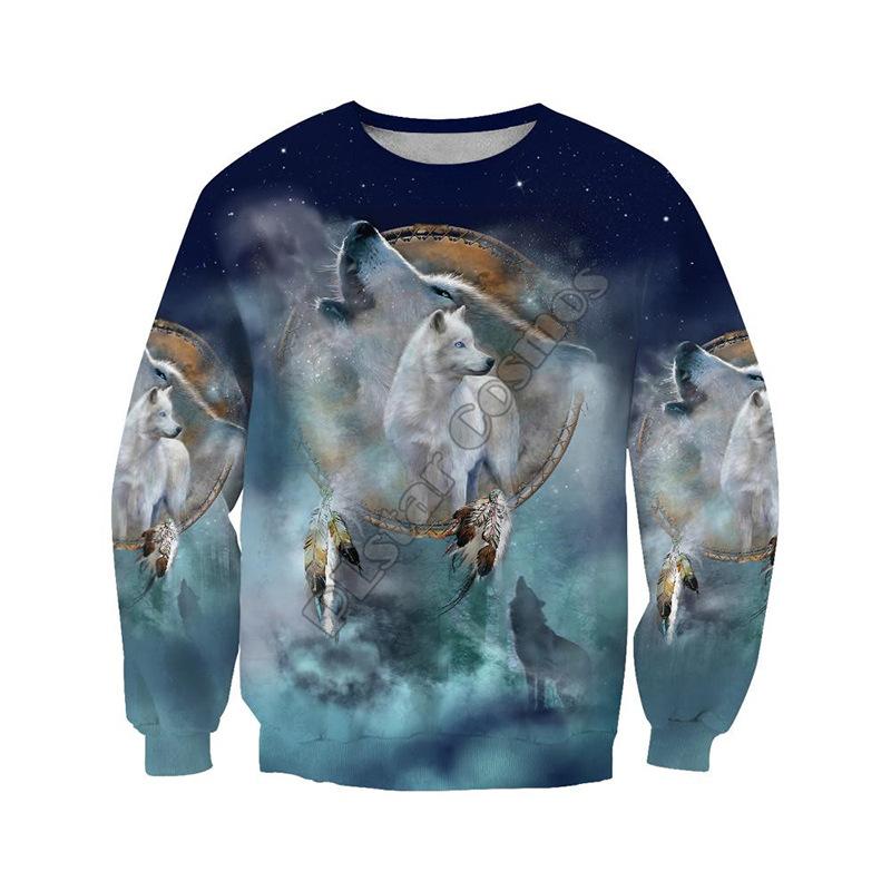 Spring and Autumn New Round Neck Sweater Fashion 3D Digital Tattoo Print Men's Long Sleeve Top
