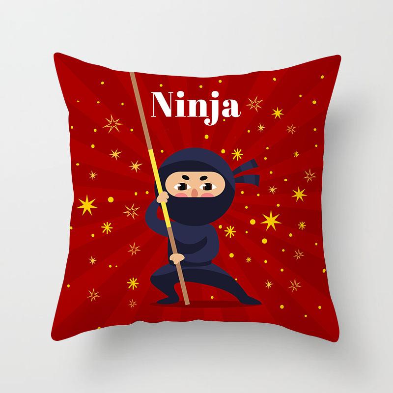 Japanese Ninja Character Digital Single-sided Printing Sofa Pillow Cushion Cover Home