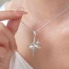 Sweet Cool Y2K Spicy Girl Cross Four Star Necklace for Women Men Minimalist Collarbone Chain Sweater Chain Necklace Jewelry