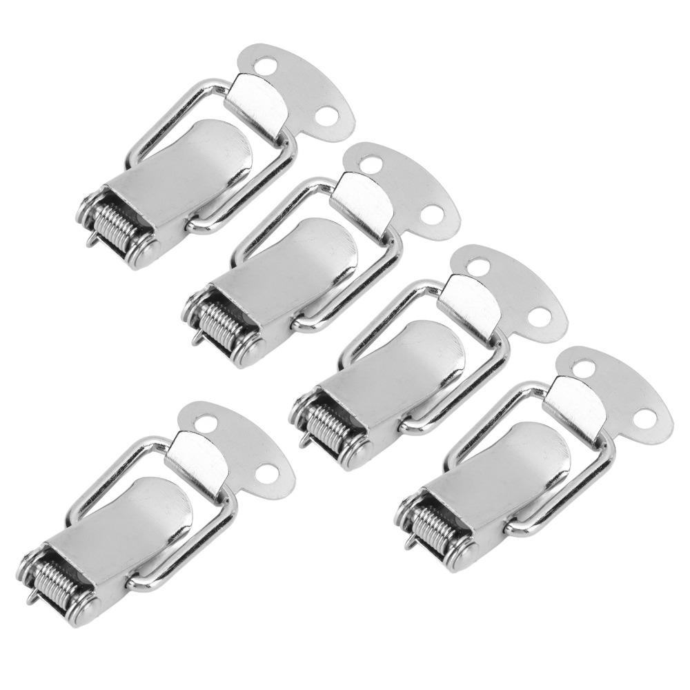 20PCS Small Size Clasp Lock Spring Loaded Duckbill Buckle Box Latch Mounting Screws Stainless Steel Chest Lock Cabinet Boxes