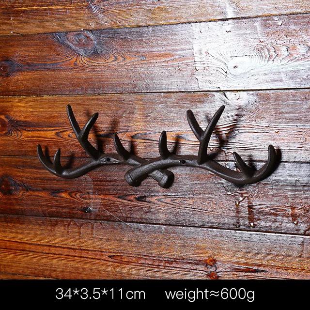 Retro Deer Antler Decoration Wall Mounted Clothing Rack Creative Clothing Store Entrance Hall Door Wall Decoration Metal Hook