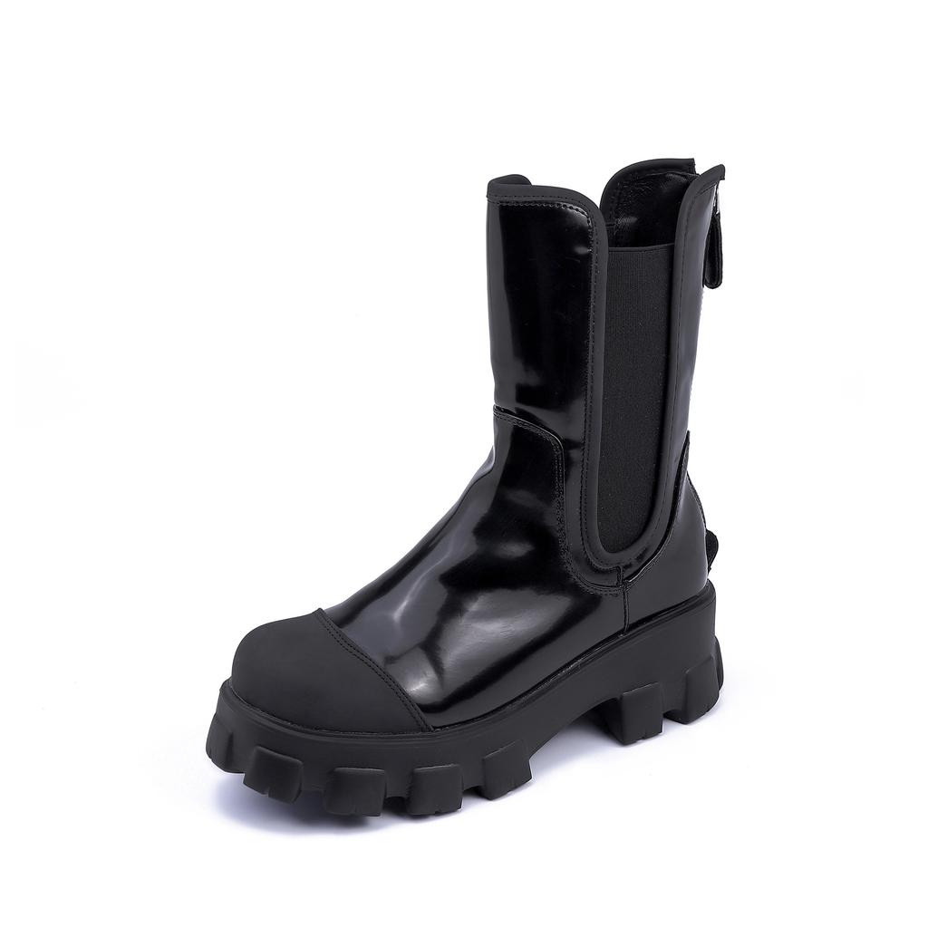Internet Celebrity Short Chelsea Boots Fashion Platform Internet Celebrity Locomotive Boots Ruth Star Same Cigarette Boots Cool Women's Boots