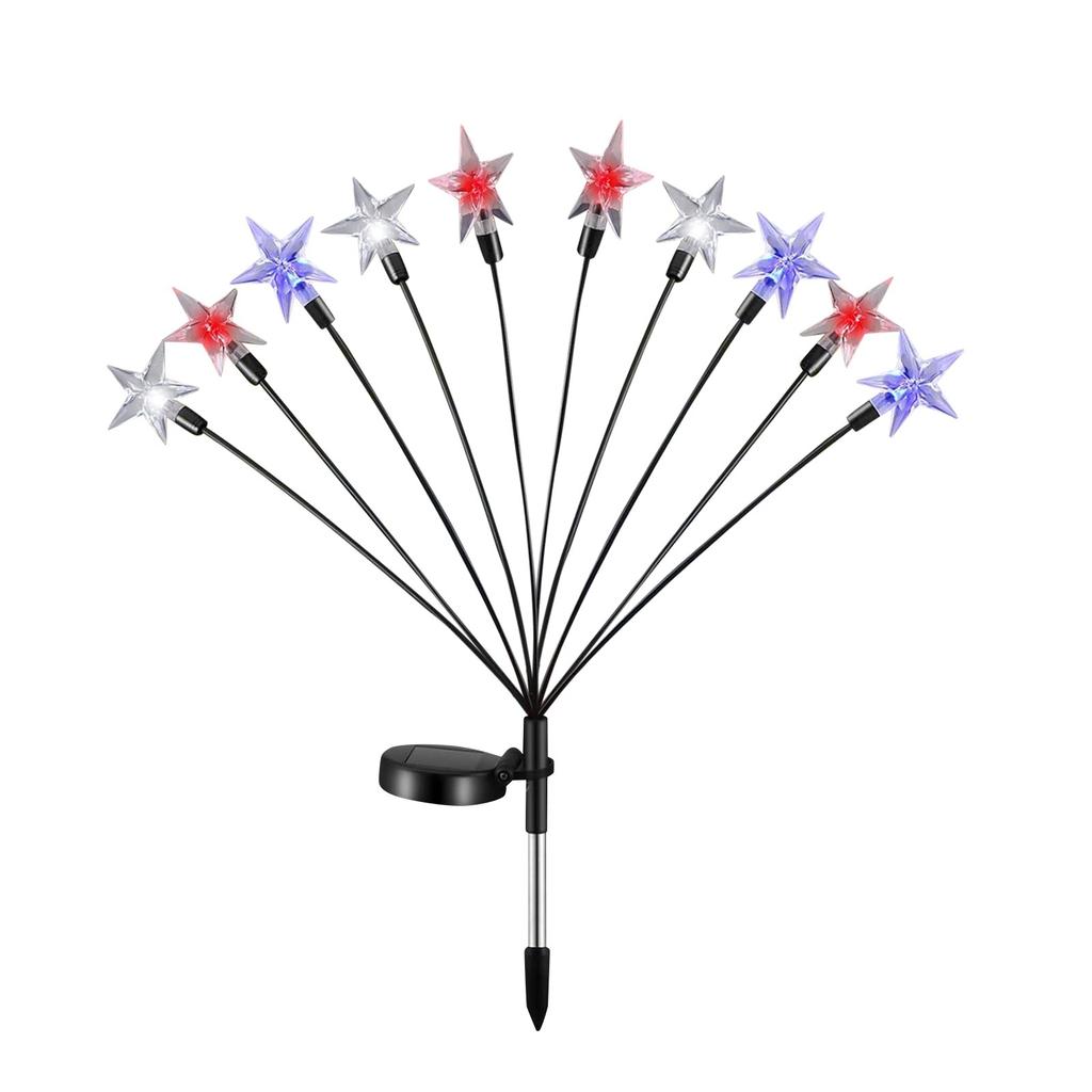 Solar Ground Independence Day Star String Lights American Flag Lights Courtyard Garden Decorative Lights