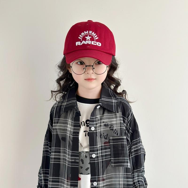 Children's Hats Spring and Autumn Thin Baby Letter Embroidered Sun Hat Kindergarten Baseball Summer Baseball Cap