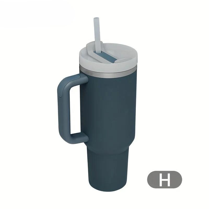 1200ML 304 Stainless Steel Insulated Water Bottle Thermal Coffee Car Cup Cold Hot Mugs Vacuum Flask With Handle Straw For Sport