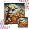 DIY Diamond Art Painting Kit Halloween Rabbit Pumpkin Pattern Full Drill Canvas Creative Handmade Craft Gift for Adults Home Decor