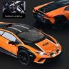 Alloy 1/24 Lamborghini Huracán Model Car Ornament Steering Shock Absorption Sports Car Model Pull Back Toy Car