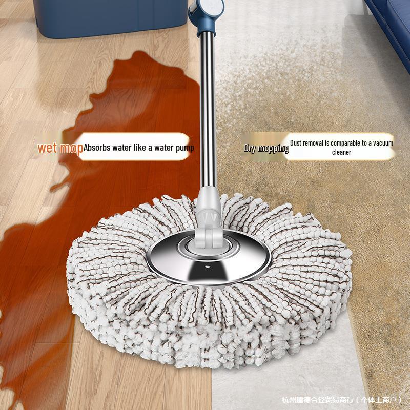 Spin Mop 2025: Dual Wet/Dry Self-Wringing Bucket System, Hands-Free Cleaning Solution