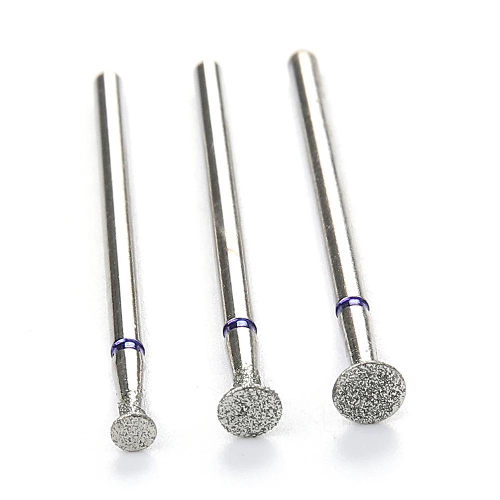 Diamond Nail Drill Bits T-shaped Disc-shaped Grinding Head Bits Small Nail Drill Head Tool for Salon Use
