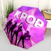 K-Pop-Themen-Regenschirm mit automatischer Öffnung/Schließung, K-Drama-Gruppen-Icon & K-Pop-Logo - 8-Speichen, stabiles koreanisches Popkultur-Design,