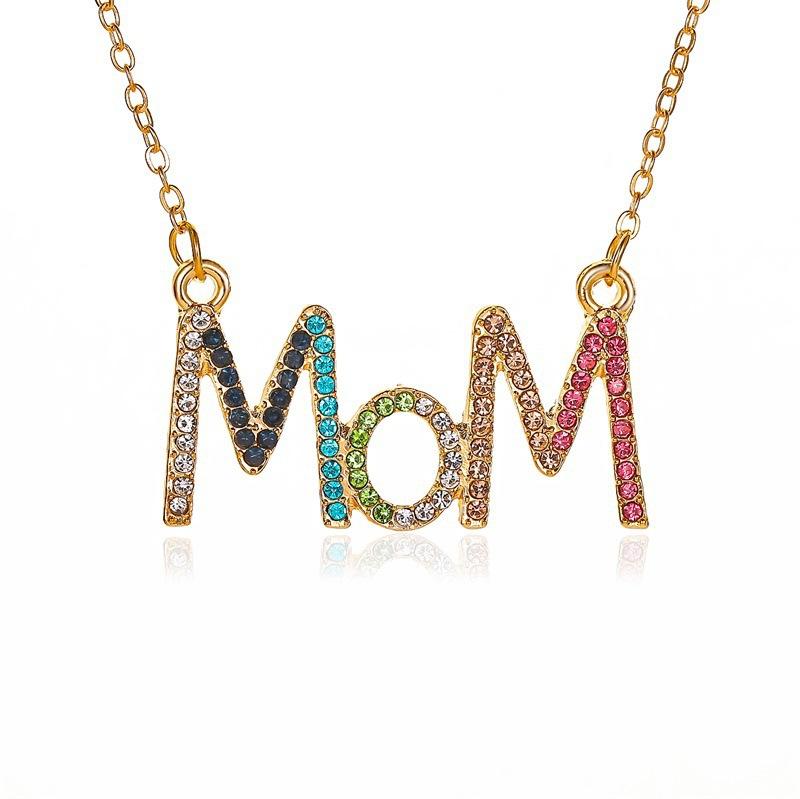 Multi-Tone Mom & Child Pendant Necklace Set, Heart & Family Silhouette Necklaces for Mother's Day