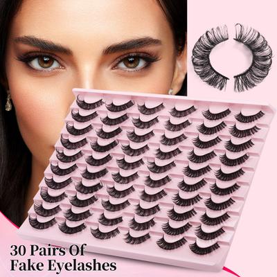 30 Paar Dichte Geschwungene Wimpern Falsche Wimpern Dichte Simulation