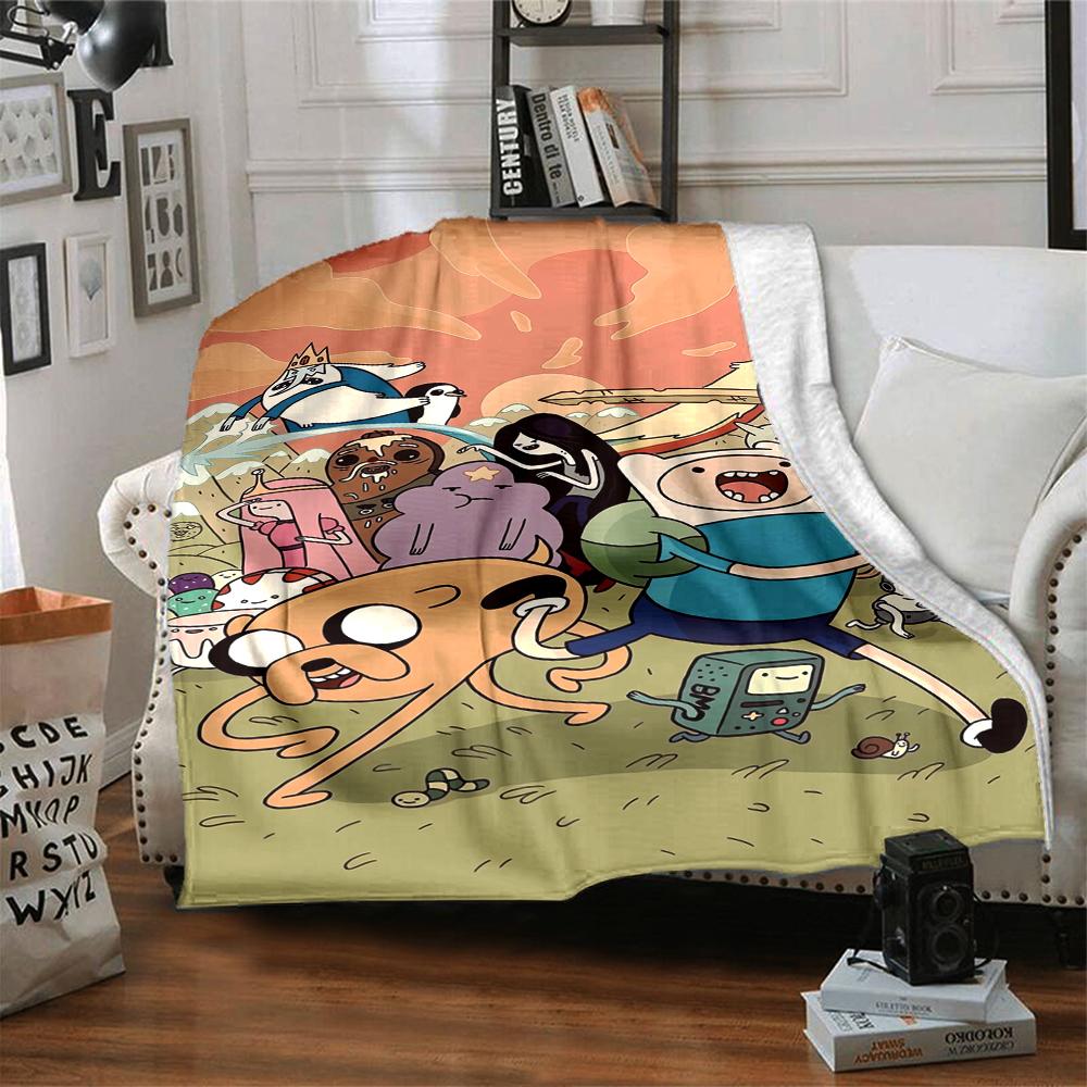 1Pc Adventure Time Characters Blanket For Couch Bed Plush Cozy Fuzzy Blanket Super Soft Warm Blankets For Fall And Winter 0918150