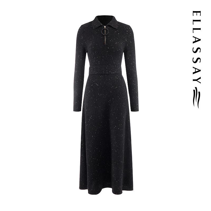 ELLASSAY Women's Cashmere Blend Knit A-Line Dress