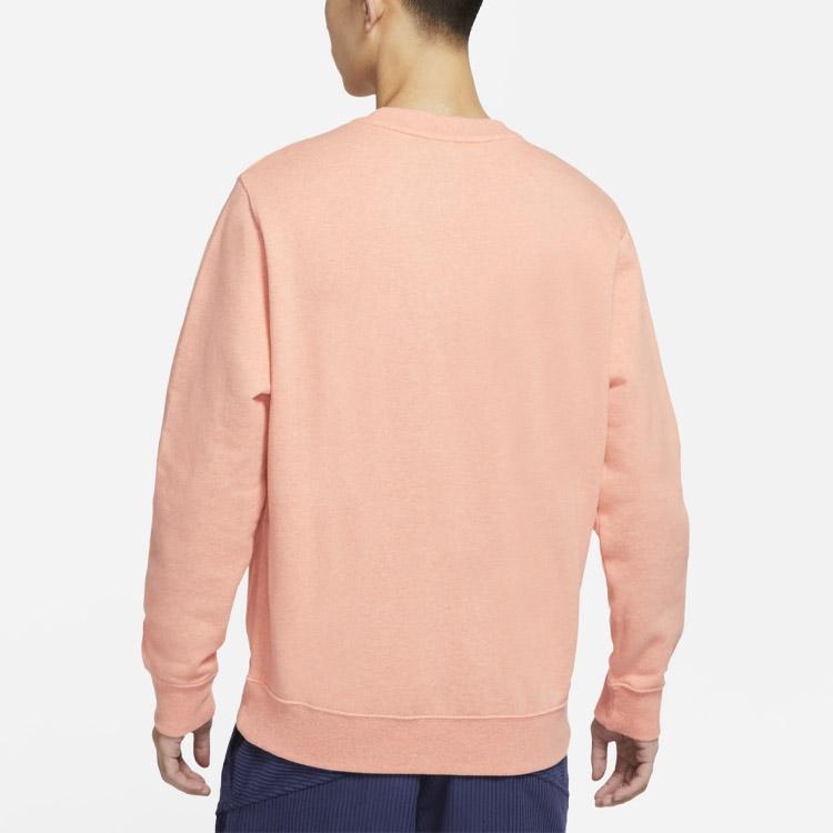 Nike Sportbekleidung Alphabet Logo Rundhals Langarm Sweatshirt Herren Oberteile Aprikosenrosa DA0684-800