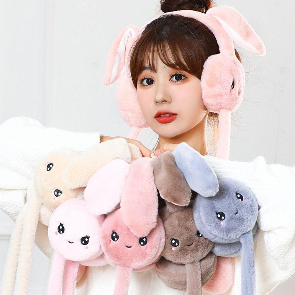 Toys Kids Adult Gifts Ears Protection Winter Plush Ear Muffs Ear Warmers Moving Rabbit Earmuffs