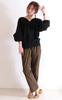 Gold Japan Plus Size Knit Top with Voluminous Keyhole Buttoned Balloon Long for Size Black Women's Sleeves, Neck, Sleeves, Design, Sleeves, Commuting,