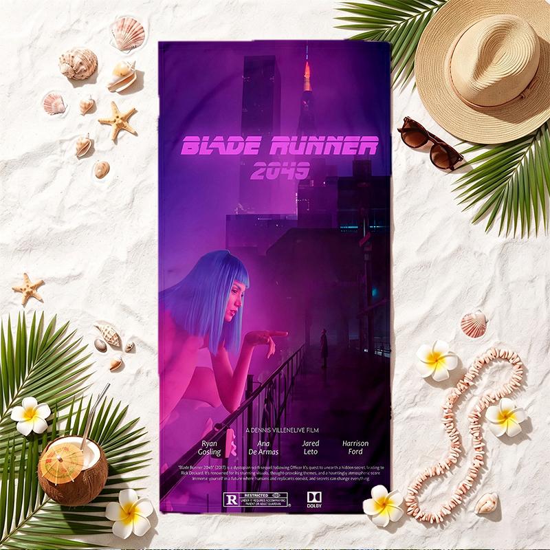 Blade Runner Soft Beach Towel Stylish Beach Pool Towel for Summer Seaside Vacation Travel