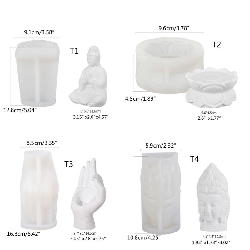 Handmade Candle Making Mold Guanyin Statue Silicone Molds DIY Ornaments Candle Mould Home Decorations Silicone Moulds