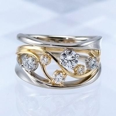 Nuevo anillo de dedo de dos tonos de color dorado y plateado para mujer, anillo de compromiso de boda con circonita cúbica de forma moderna para mujer