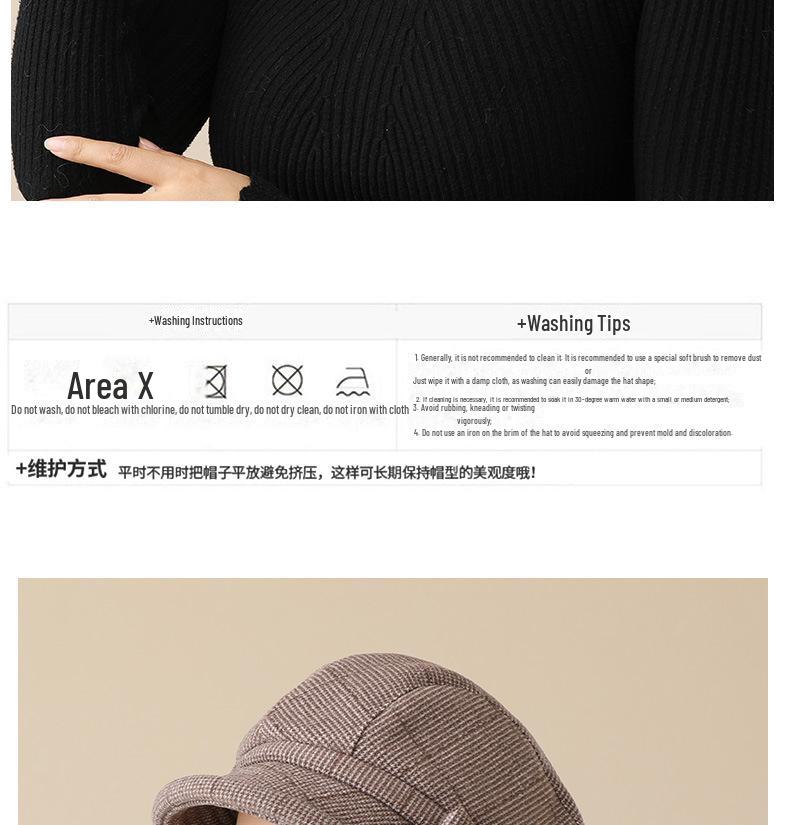 Plaid Autumn & Winter Women's Fisherman Hat: Stylish, Warm, & All-Match for Middle-Aged & Elderly.