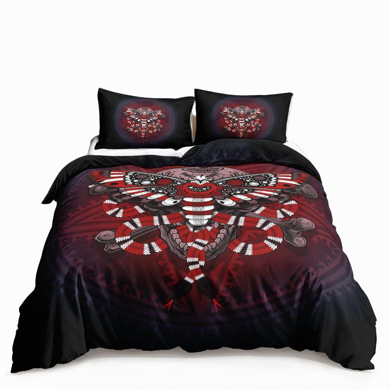 Butterfly And Death Moth Bedding Collection For Girls Gothic Skull Boho Comforter Cover Decor Bedroom Sun And Moon Pattern Duvet Cover
