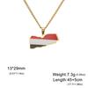  Drip Oil Yemen Map Necklace Stainless Steel Gold Silver Color Fashion Yemeni Flag Pendant Charm Patriotic Gift Wholesale