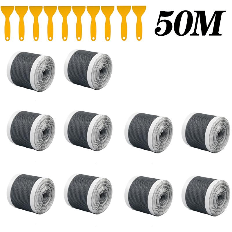 5/50m Cutable Shower Drain Hair Catcher Self-Adhesive Floor Drain Stickers Disposable Mesh Sink Strainer Filter for Bathroom