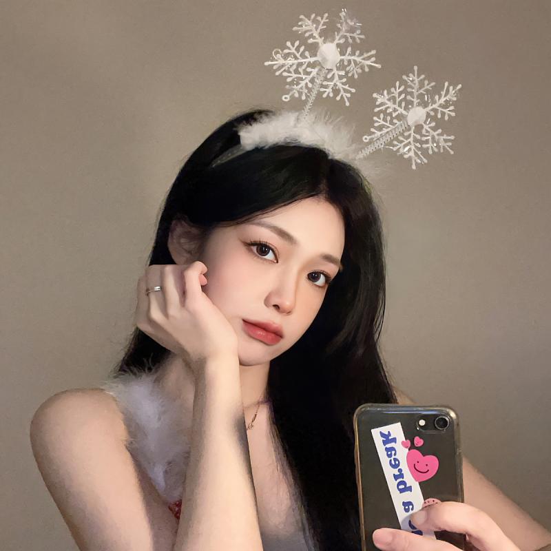 

Набор плюшевых повязок на голову «Принцесса Снежинка»: Зимний головной убор с заколкой и застежкой для женщин