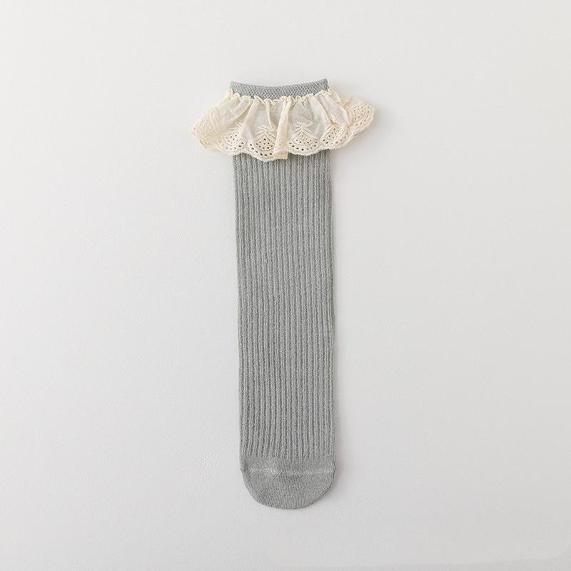 QY Popular Cotton Blend Kids Lace Trim Socks  Warm Newborn Baby Leggings Soft Stretchy Breathable Children Tights Free&0-1 Y