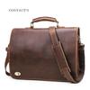 Black Angel Genuine Leather Men's 14-inch Laptop Business Briefcase