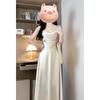 Cold Casual Fashion Suspender Dress Gentle Temperament Waist a Word Long Skirt