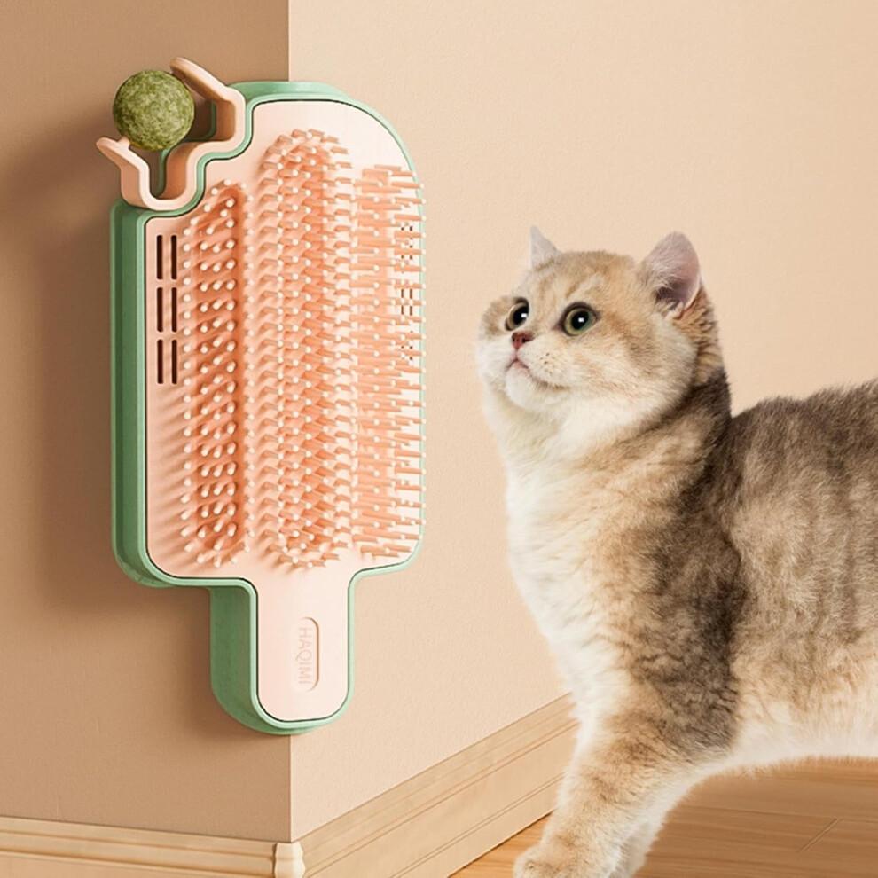 Corner Rascador Wall Massage Tool for Cats, Interactive Cleaning Accessory with Grass Ball for Long and Short Fur
