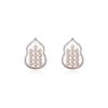 New Chinese pearl abacus earrings, gourd moon four-leaf clover, national style earrings, attracting wealth, meaning gold and silver two-color earrings