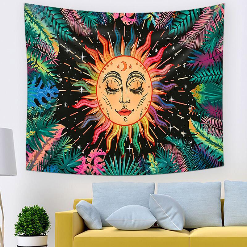 Bohemian tapestry home background fabric room decoration bedroom headboard tapestry blanket room decor aesthetic