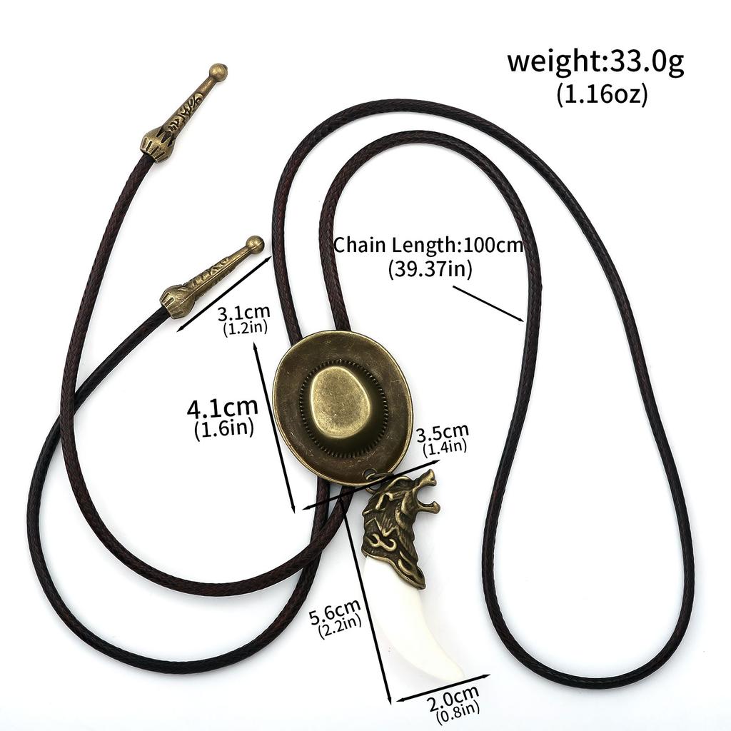 Classic Bolo Tie for Men Women Vintage Hat Pendant Viking Bolotie Necktie Western PU Leather Rope Tie Concert Shirt Tie Jewelry