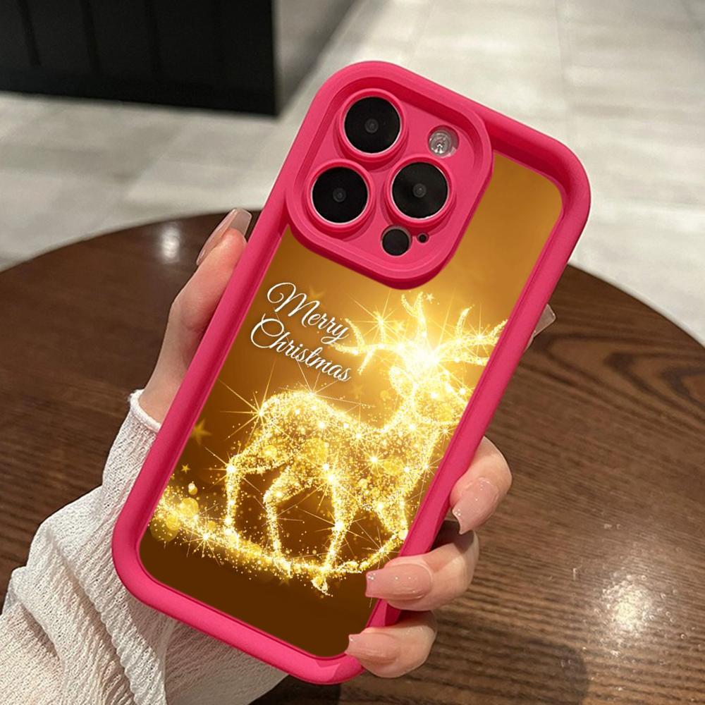 Ae121 Merry Christmas Santa design art Phone Cases for iPhone 16 14 13 11 Pro Max 15 7 8 6 Plus 12 mini XR XS Max SE Angel Eye Ladder Protective Cover