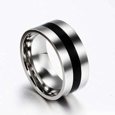Women Men Simple Wedding Engagement Stainless Steel Finger Ring Band Jewelry