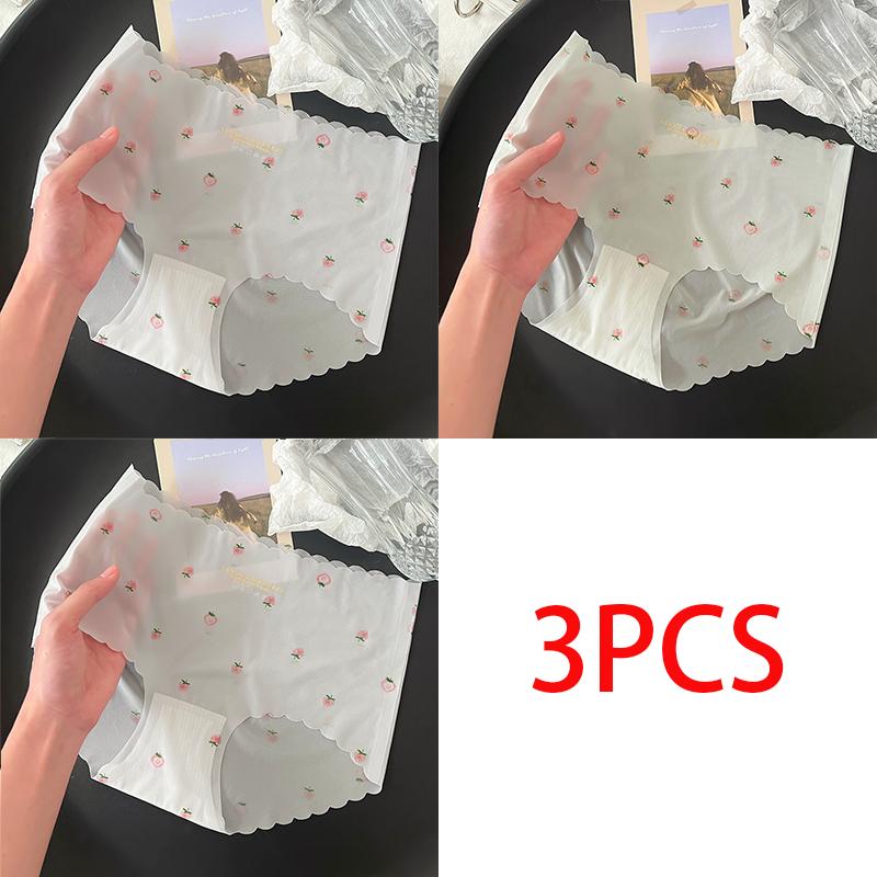 Ice Silk Seamless Women's Underwear Ultra-thin Quick-drying Cute Underwear Mid-waist Antibacterial Comfortable Breathable Underwear