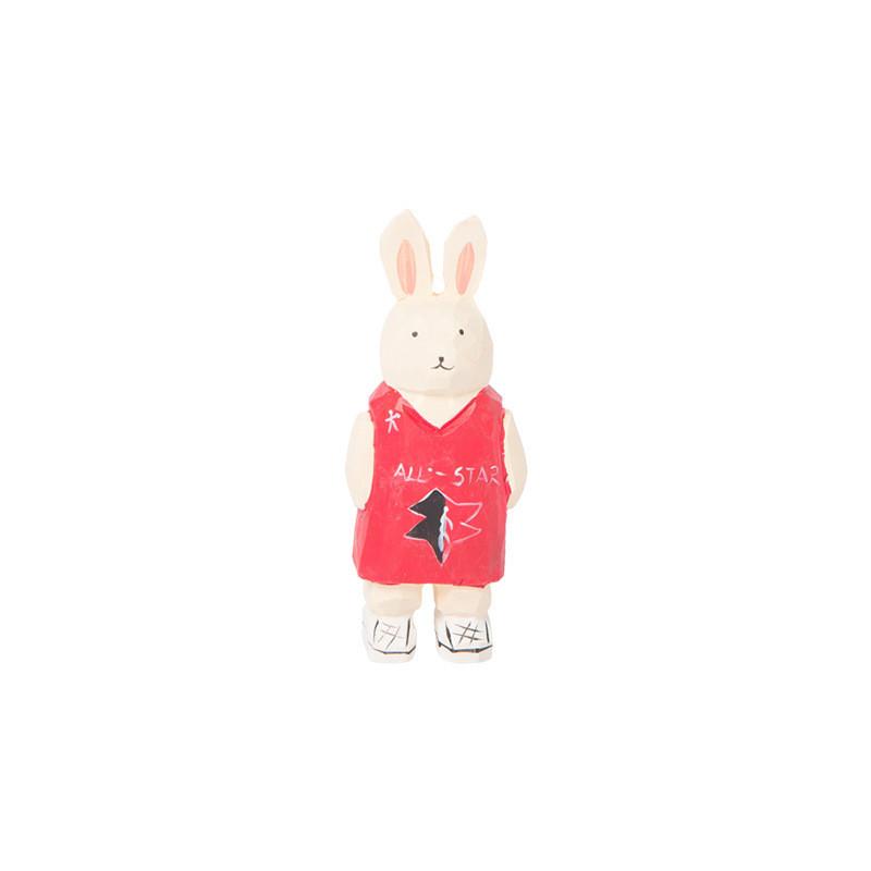 

Wooden Art Decor Handmade With Basketball Bear And Bunny For Office And Celebration красный