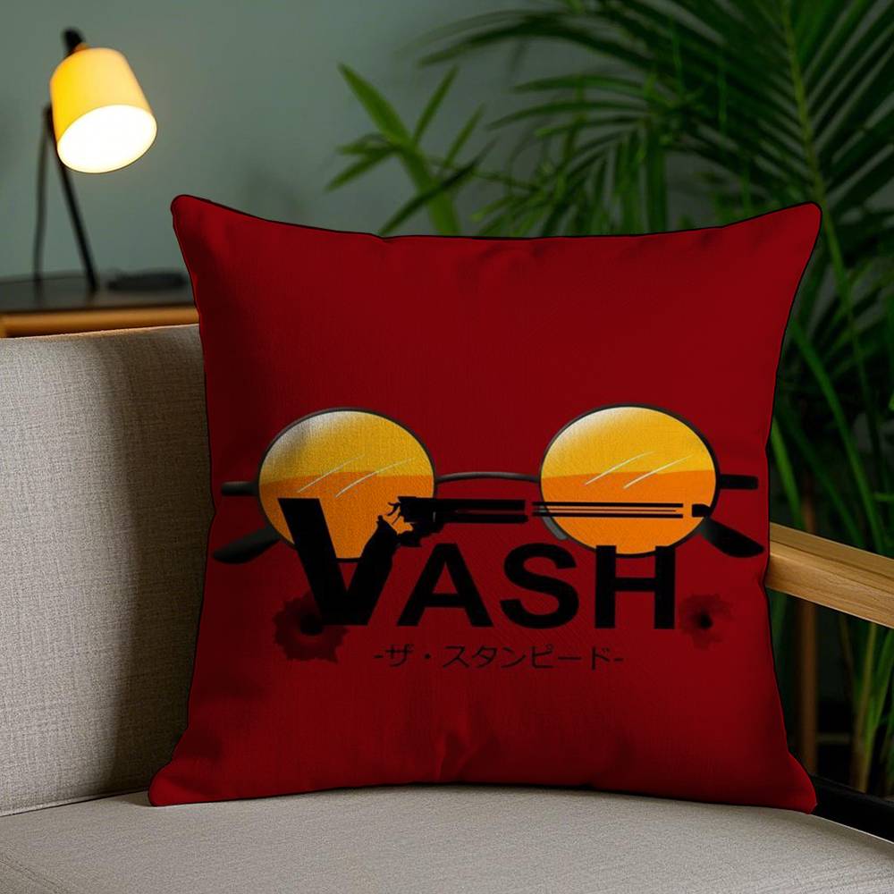Cool Anime T-Trigun Pillow Case Sofa Short Plush Double-sided HD Printing Room Home Office Gift Cushion Cover