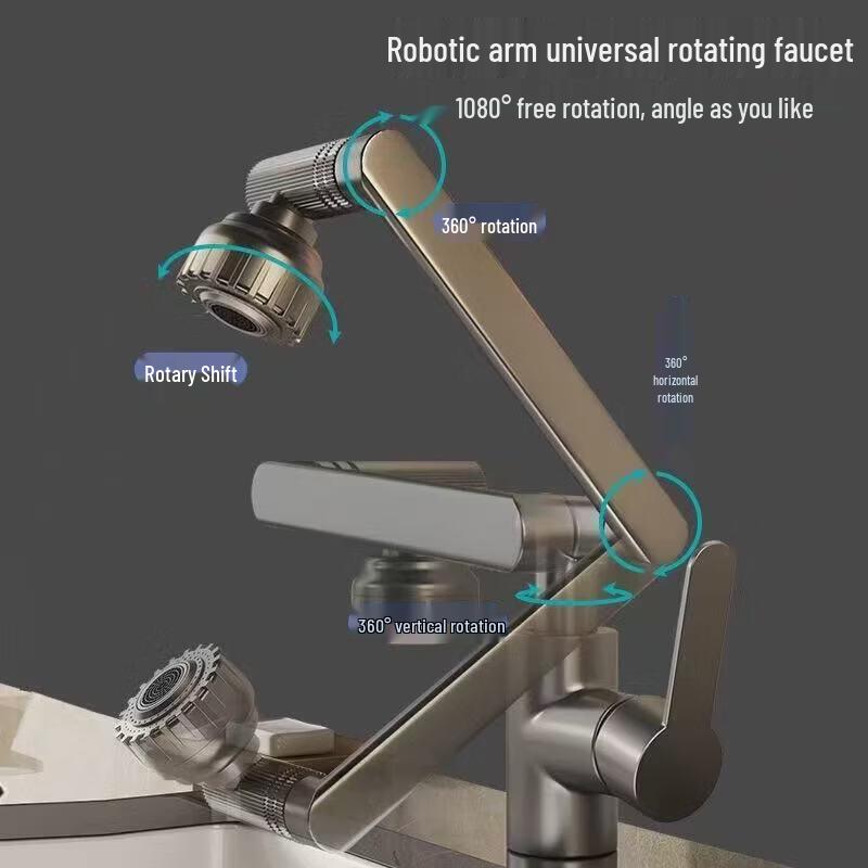 Lindong 1080° Swivel Hot & Cold Washbasin Faucet