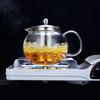 Hofu Small Clear High Borosilicate Glass Tea Pot with Removable 304 Stainless Steel Infuser, Heat Resistant Loose Leaf Teapot,Stovetop Safe, 660