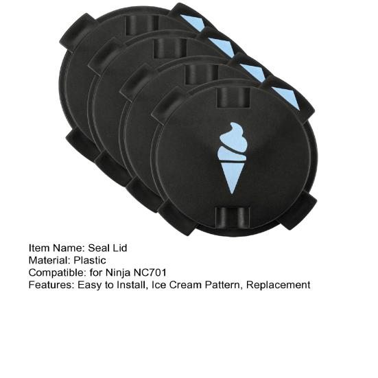 1/2/3/4Pcs Dustproof Seal Lid Fits for Ninja NC701 Ice Cream Maker Keeps Ice Cream Clean Easy to Install Ice Cream Pattern Machine Dust Cover
