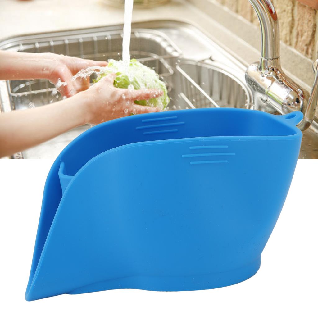 Food Drain Bowl Silicone Multi Functional Drain Basket for Washing Fruit Vegetable Mixing Salad Filtering Pasta